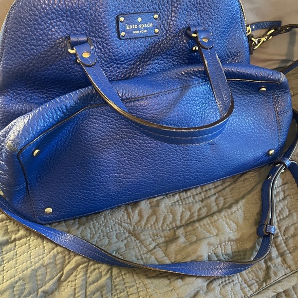 Kate Spade- blue leather cross body - gently used - Picture 3 of 4